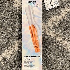 Conair Aprichottie 2-in-1 Styler Curling Iron Flat Orange Grey